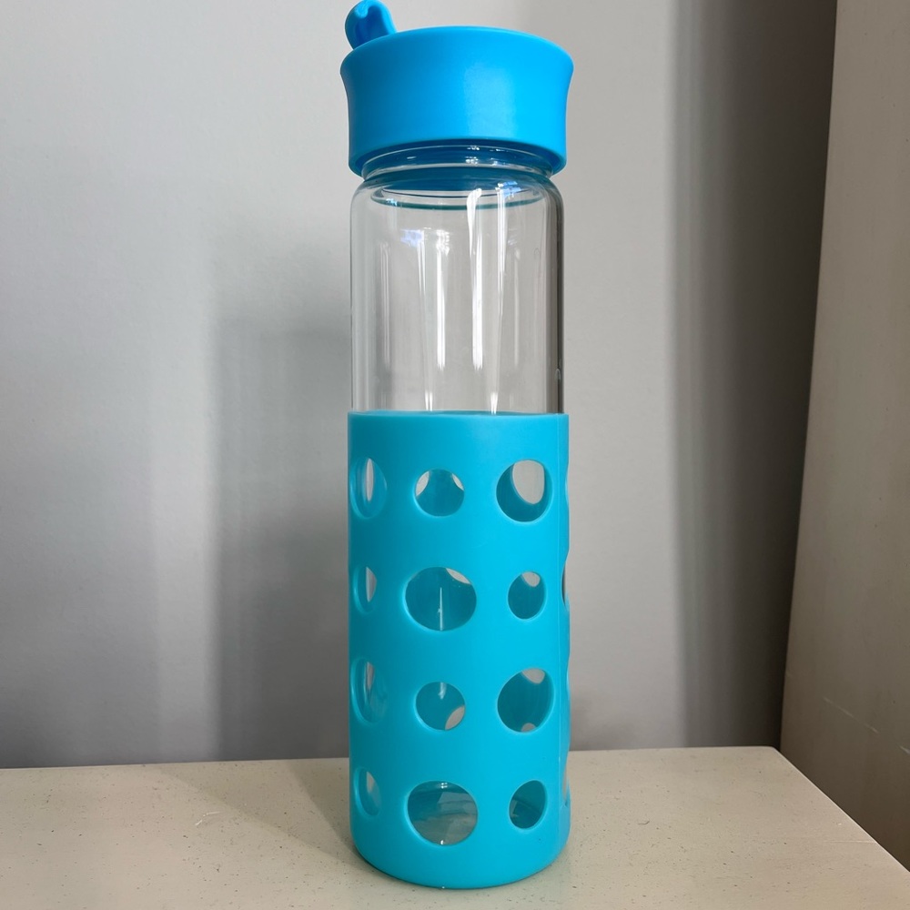 Glass Blue Waterbottle